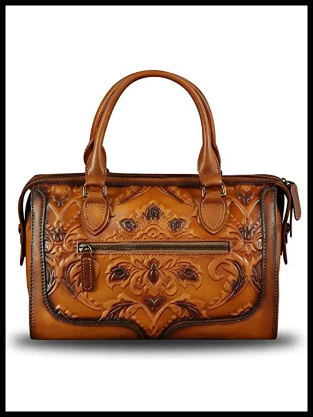 Genuine Leather Handbag Women Handmade Vintage Satchel Retro Cowhide Crossbody